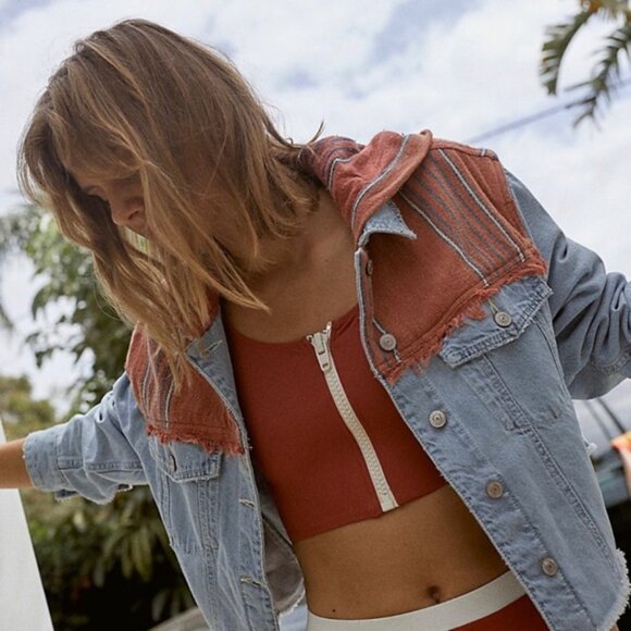 Free People Baja Denim Jacket Hoodie - Picture 6 of 12